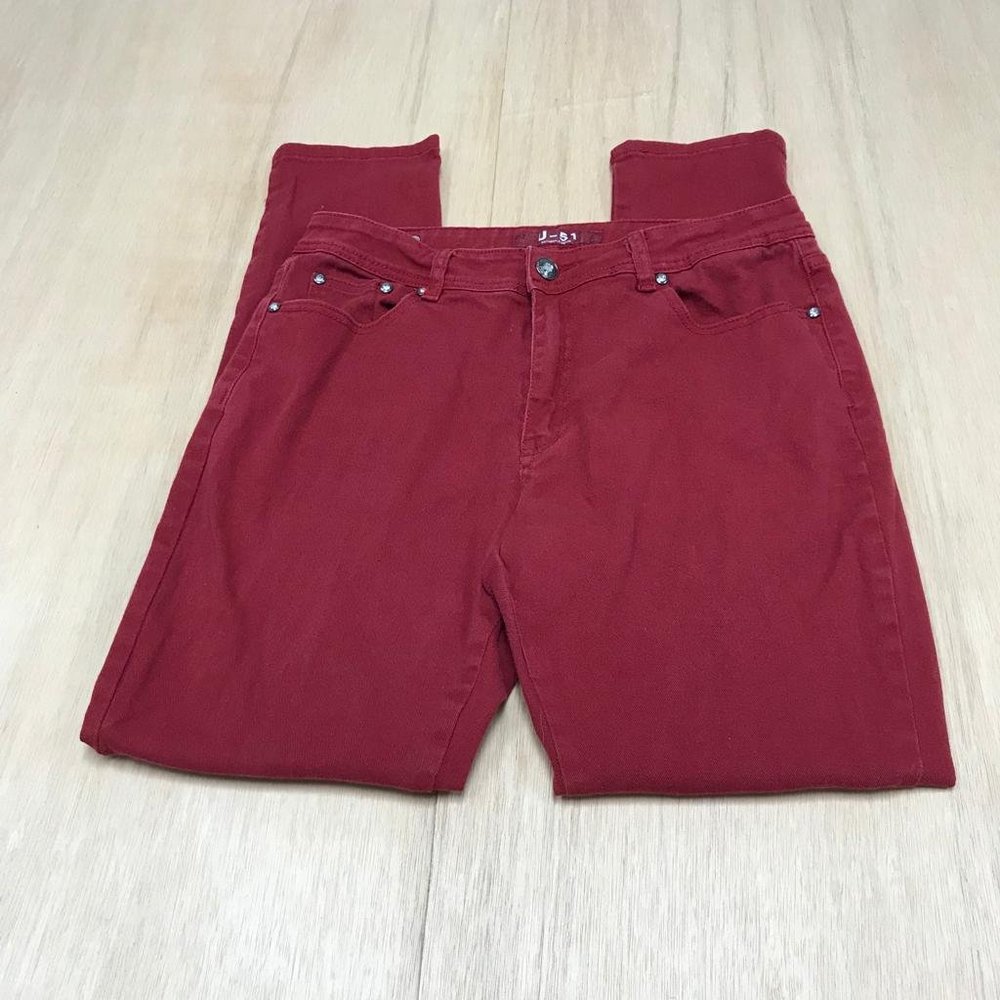 u-51 skinny  jeans women burghundy size  14
